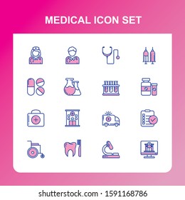 medical icons with outline vector design, simple, modern and trendy design