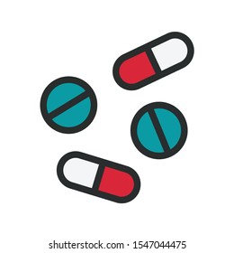 Medical Icons, outlined colorful icons vector. Isolated in white background