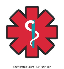Medical Icons, outlined colorful icons vector. Isolated in white background