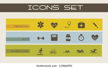 medical icons over beige background. vector illustration
