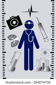 medical icons over gray background vector illustration   