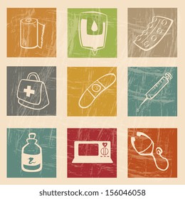 medical icons over pink background vector illustration