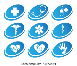 medical icons over white background vector illustration