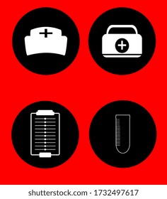 Medical Icons with red Background