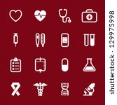 Medical Icons with Red Background : NO.1