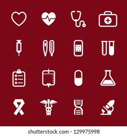 Medical Icons with Red Background : NO.1