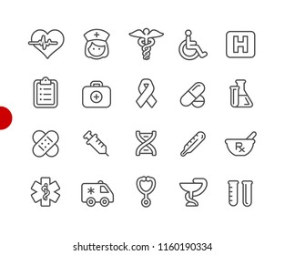 Medical Icons // Red Point Series - Vector line icons for your digital or print projects.