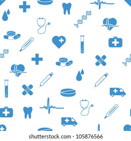 Medical Icons Seamless Pattern