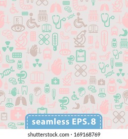 medical icons seamless.gray background.eps8.vector