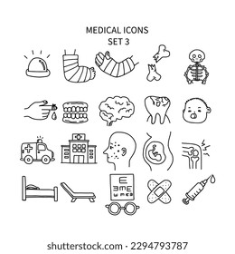 Medical icons set 3 vector illustration	