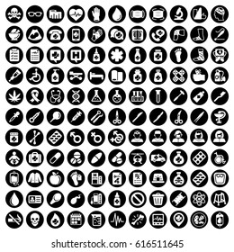 Medical Icons Set In Black And White Color