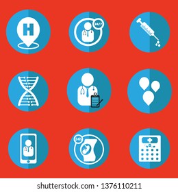 medical icons set in circle button style