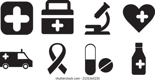 iconos médicos establecidos en el estilo de botón circular.eps
