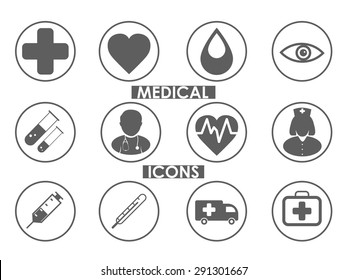 Medical icons set as concept
