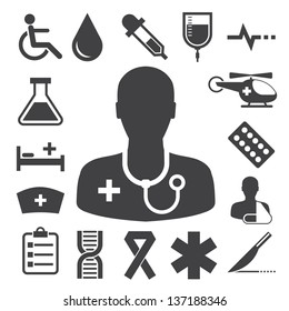 Medical icons set, . Illustration eps 10