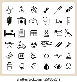 Medicine Health Icons Vector Illustrations Stock Vector (Royalty Free ...