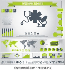 medical icons set and infographics elements . vector