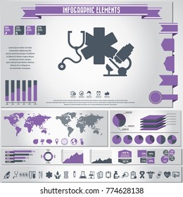 medical icons set and infographics elements . vector