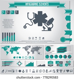 medical icons set and infographics elements . vector