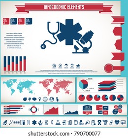 Medical icons set and infographics elements 