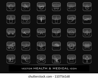 Medical icons set isolated on grey background. EPS 10.