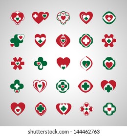 Medical Icons Set - Isolated On Gray Background - Vector Illustration, Graphic Design Editable For Your Design. Medical Logo