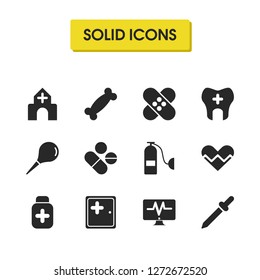 Medical Icons Set Monitor Tracking Pill Stock Vector (Royalty Free ...