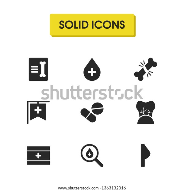Medical Icons Set Nerve Tooth Hospital Stock Vector Royalty Free