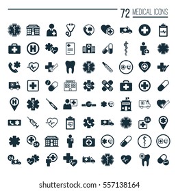 medical icons set on white background