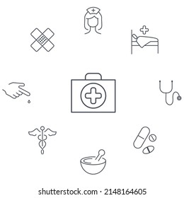 medical icons set . medical pack symbol vector elements for infographic web