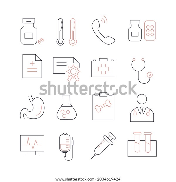 medical icons set. medical  pack symbol vector\
elements for infographic\
web