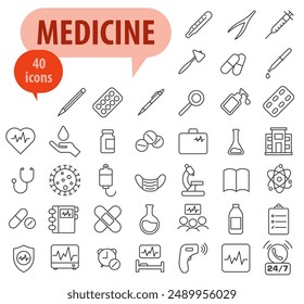 Medical icons. A set of medical services. Modern vector medicine symbols. EPS 10.