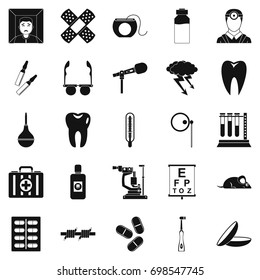 Medical icons set. Simple set of 25 medico vector icons for web isolated on white background