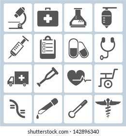 medical icons set, vector