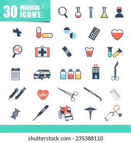 Medical icons set, vector