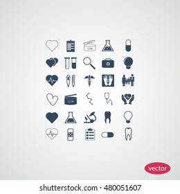 Medical icons set, vector best flat icon, EPS