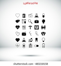 Medical icons set, vector best flat icon, EPS