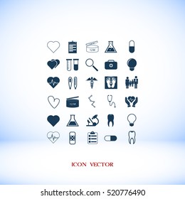 Medical icons set, vector best flat icon, EPS