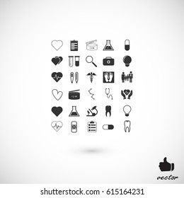 Medical icons set, vector best flat icon, EPS