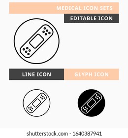 Medical icons set vector design, modern editable line and  glyph icon, black colour and isolated for icon presentation, website and banner