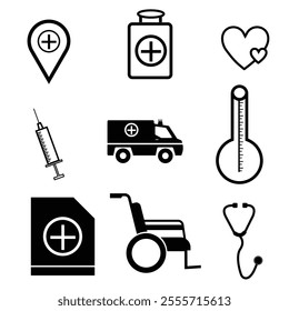  medical icons Set vector design