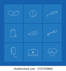 Conjunto de iconos médicos Vector, línea de trazo editable