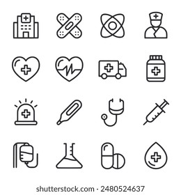 medical icons set vector illustration