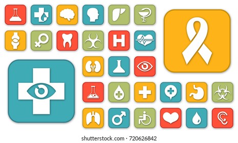 Medical icons set, vector illustration.
