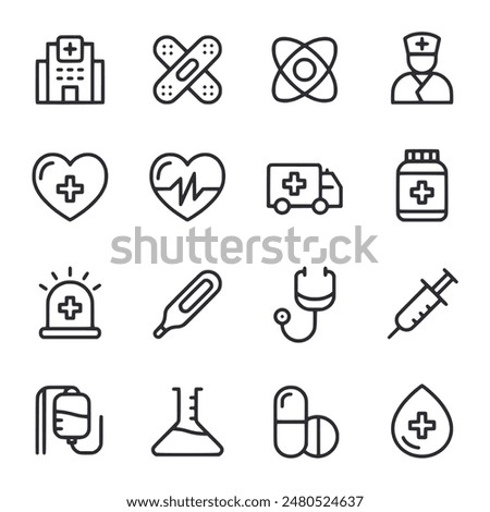 medical icons set vector illustration