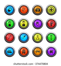 Medical icons set for web sites and user interface