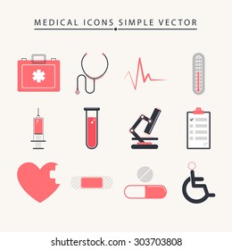 Medical icons simple vector