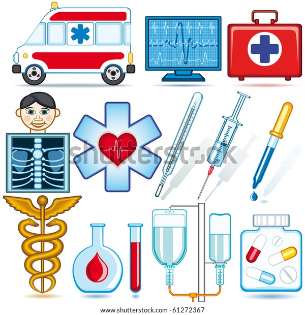 Medical icons and symbols set. Each\
object is fully editable and is located on a separate\
layer