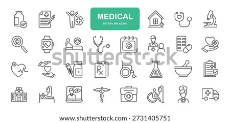Medical Icons. Thin Line Symbol Elements Collection.