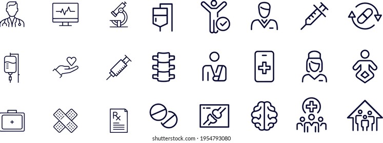 Medical icons  Thin Vector design
